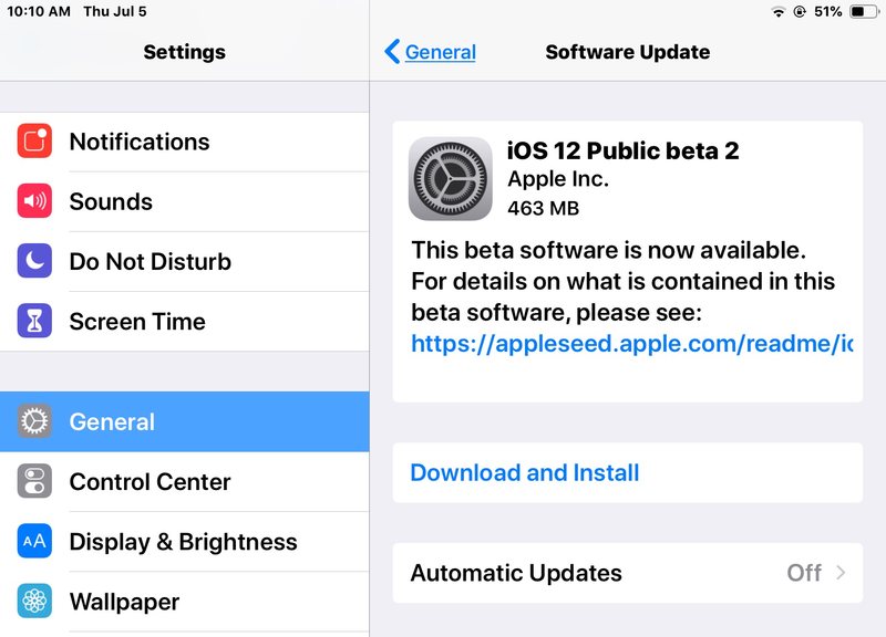iOS 12 公测版 2 下载可用