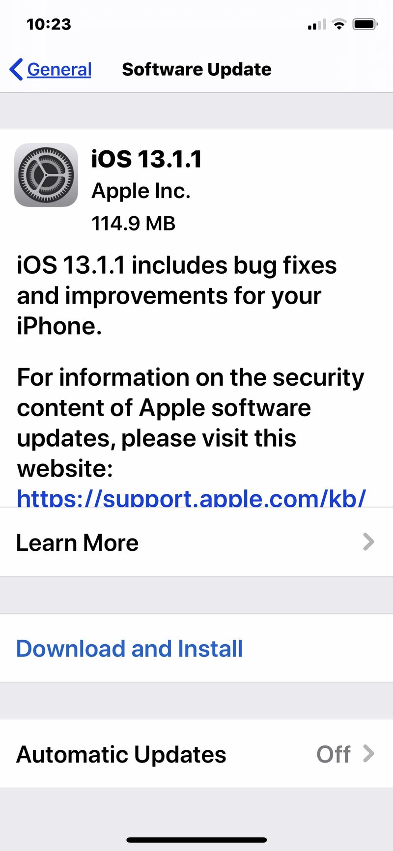iOS 13.1.1更新下载