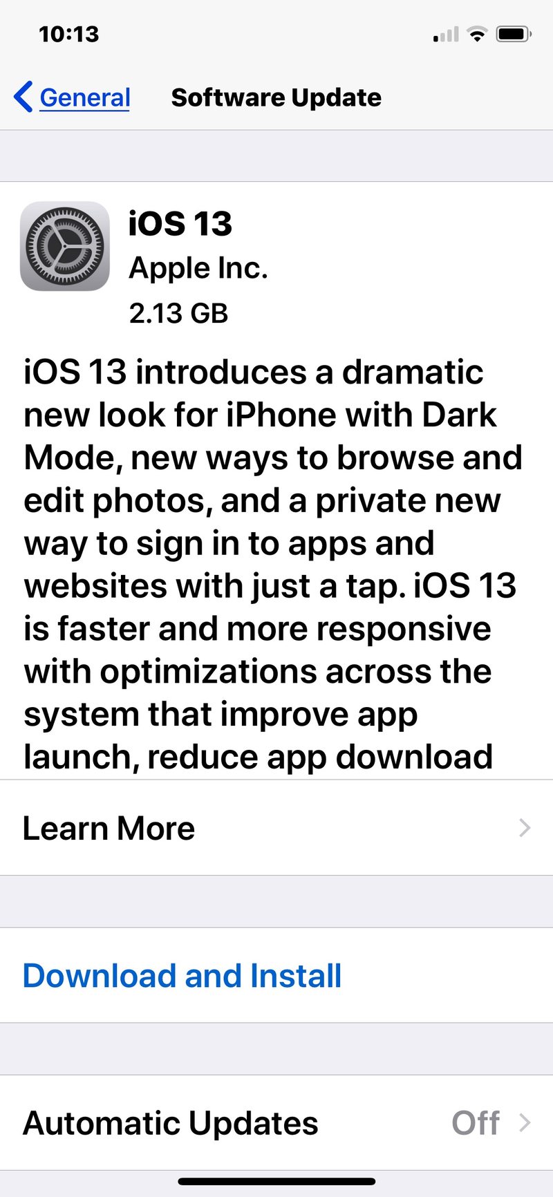 iOS 13 下载安装