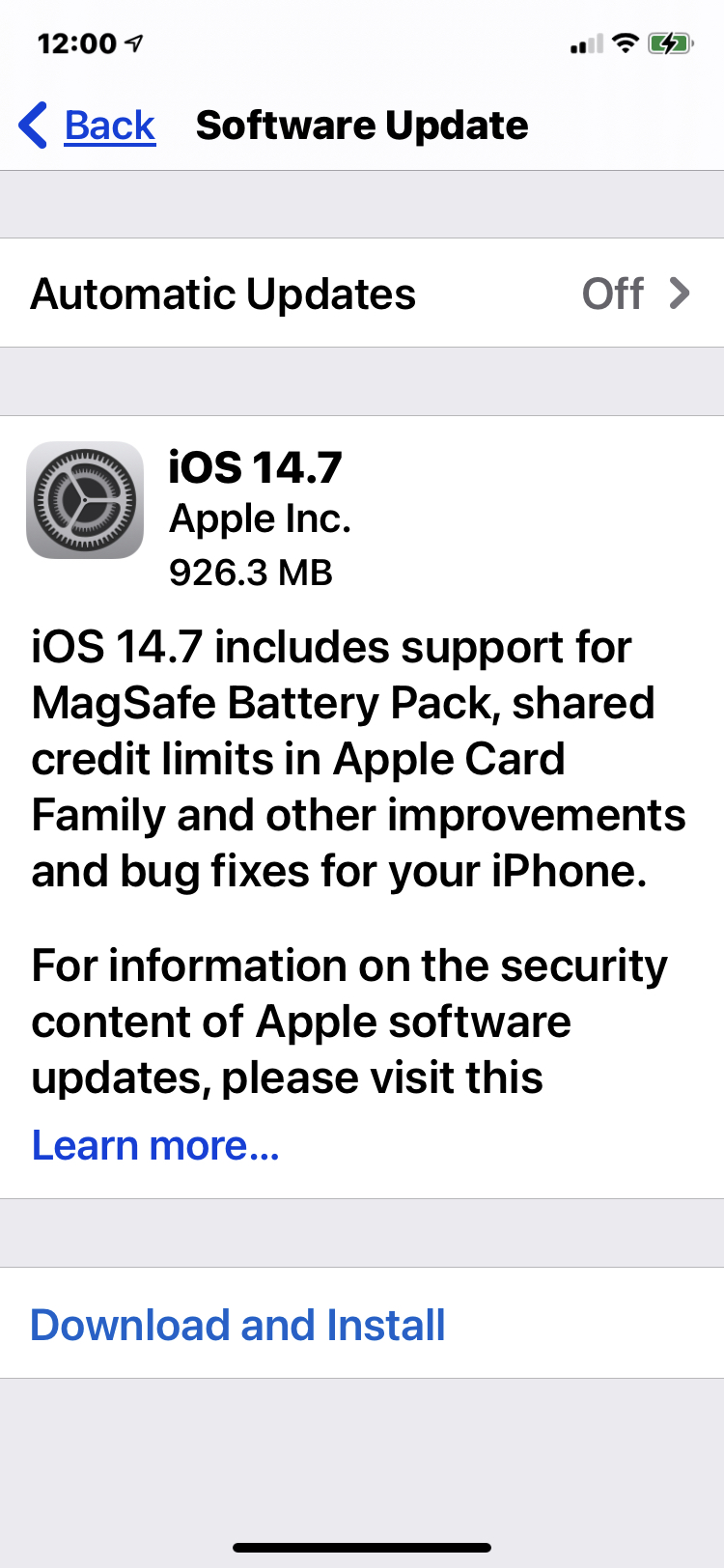 iOS 14.7 更新可供下载