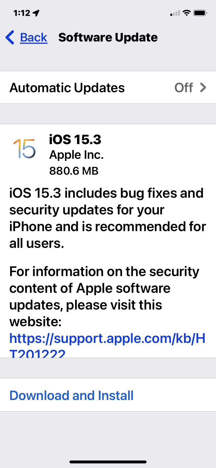 iOS 15.3 更新