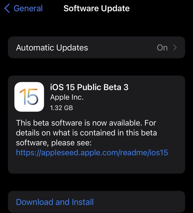 iOS 15 公测版 3
