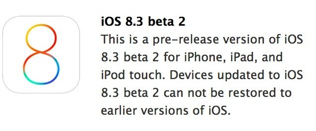 iOS 8.3 测试版 2