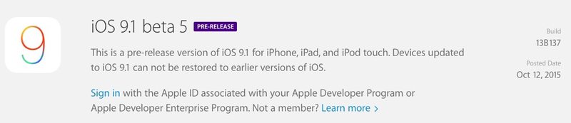 iOS 9.1 beta 5