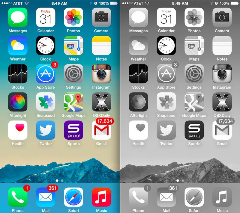 iOS 灰度模式与彩色模式