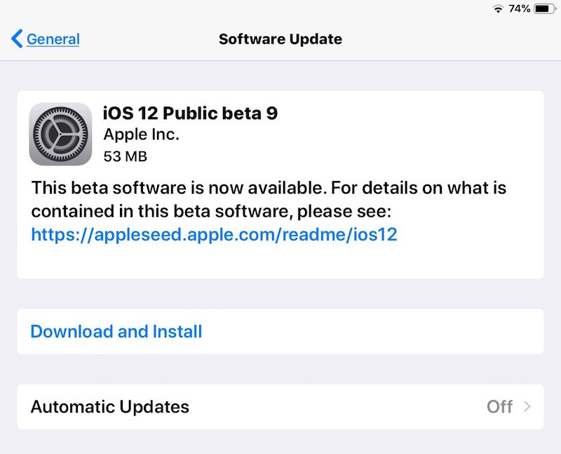 iOS 12 公测版 9