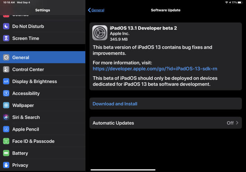 iOS 13.1 测试版 2