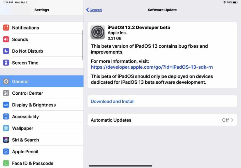 iPadOS 13.2测试版和 iOS 13.2 测试版” />  </p>
<p>请注意，如果您使用的是 iOS 或 ipadOS 的最终版本并发现可用的 Beta 更新，但不想再运行 Beta 系统软件，您可以<a href=