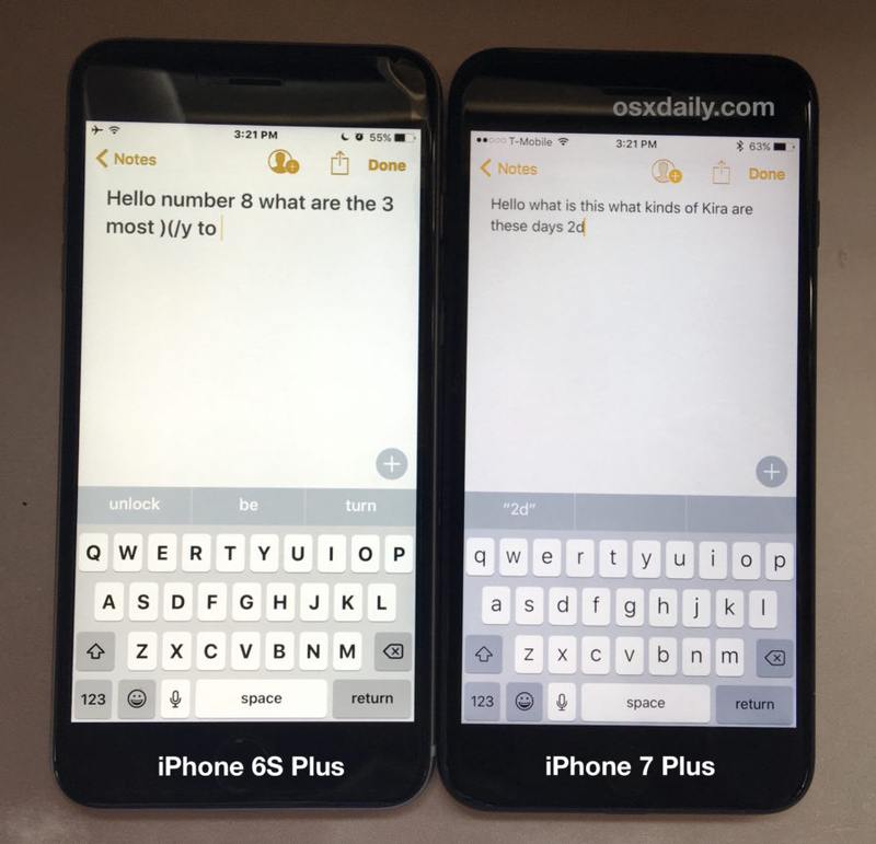 iPhone 7 Plus 对比 iPhone 6S Plus 屏幕