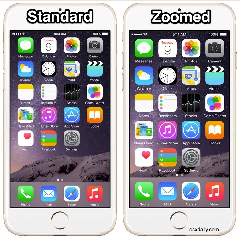 iPhone 标准与缩放显示模式
