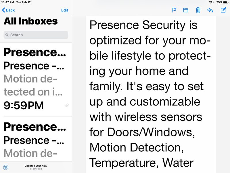 iPad 邮件中的大字体