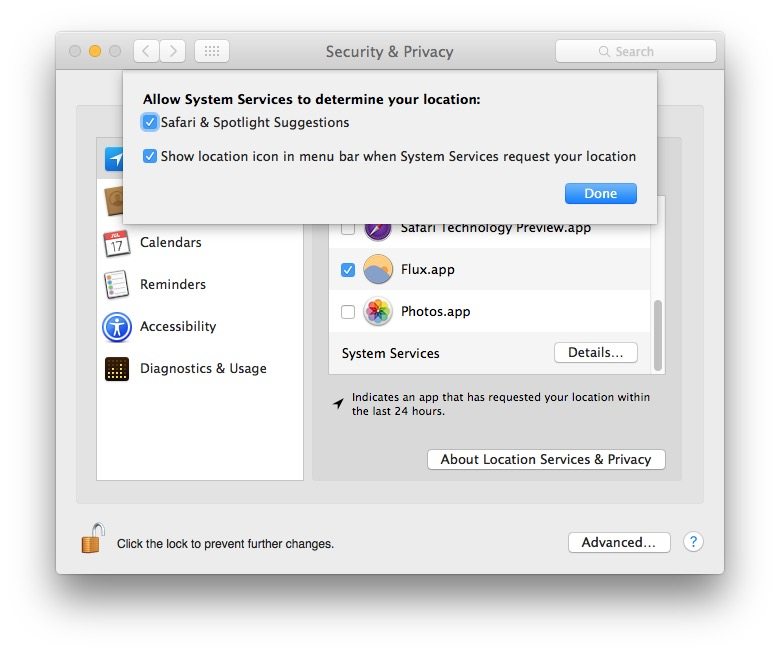 系统搜索建议 Mac OS X 中的位置设置