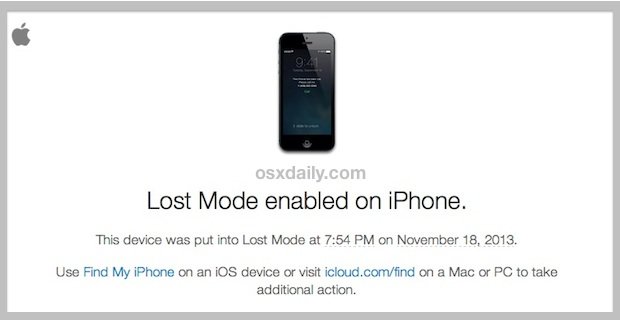 丢失模式 iPhone 启用电子邮件