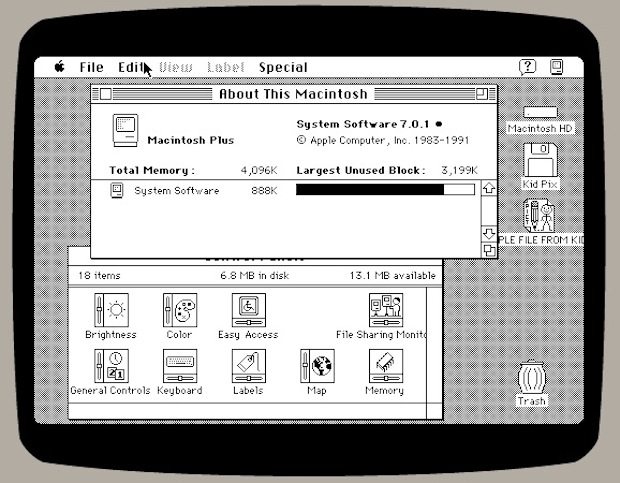 Mac Plus 模拟器屏幕截图
