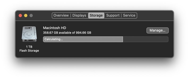 Mac 上的可清除存储空间