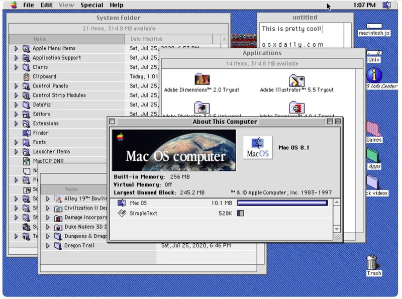 Mac OS 8.1 模拟器