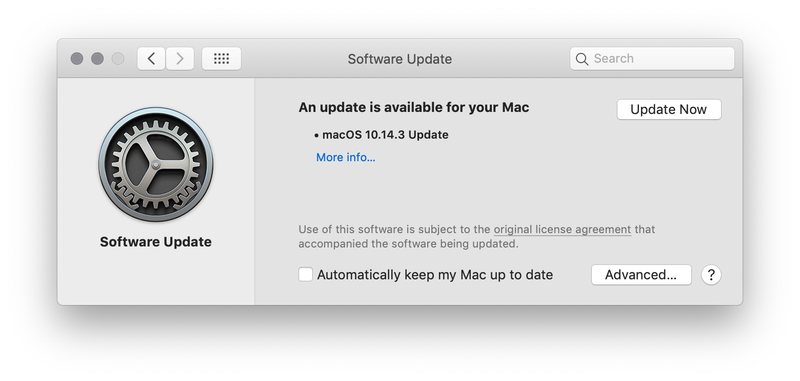 MacOS Mojave 10.14.3 更新