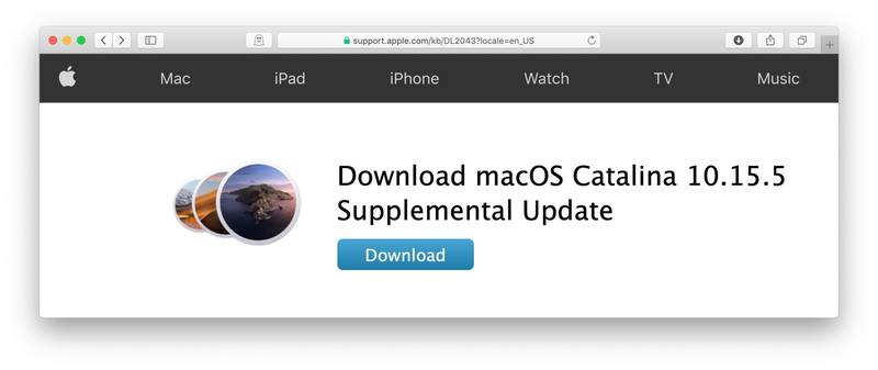 MacOS 10.15.5 补充更新
