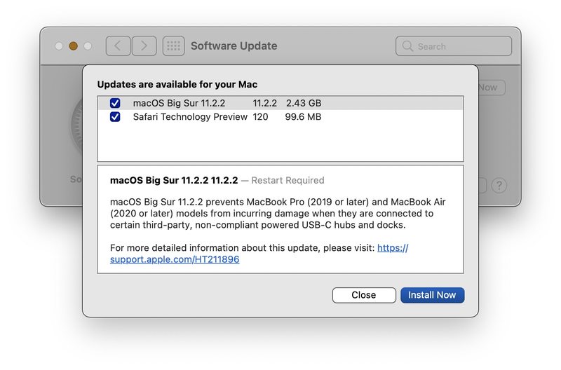 macOS Big Sur 11.2.2 更新