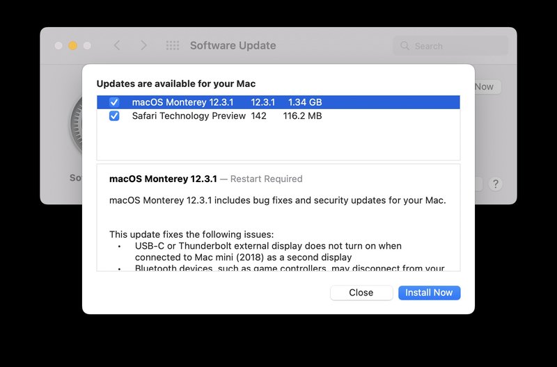 macOS Monterey 12.3.1 更新