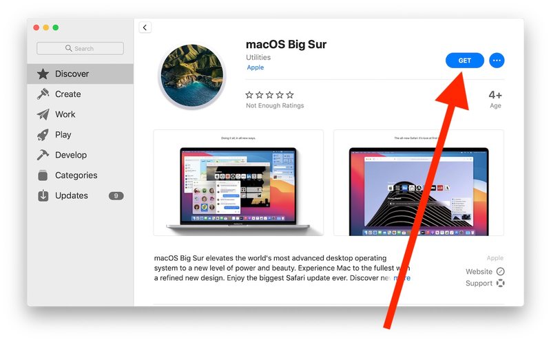 从 Mac App Store 获取 macOS Big Sur