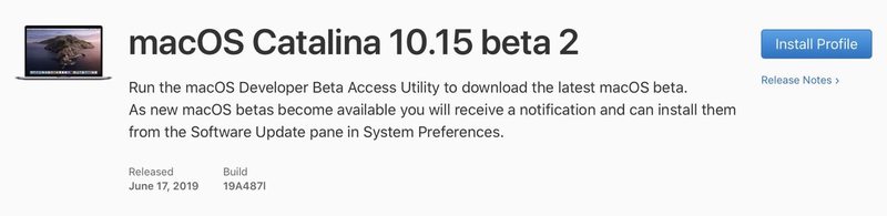 macOS Catalina beta 2 配置文件