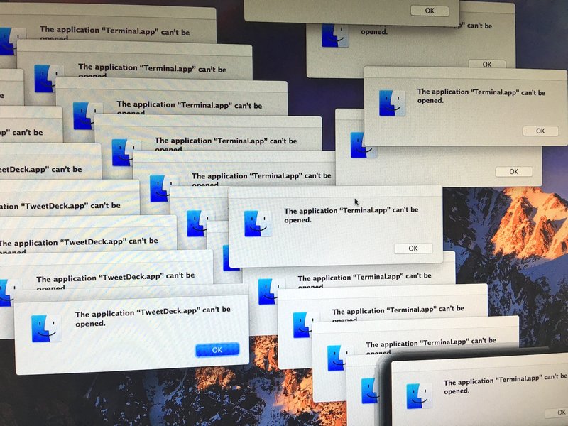 macOS Sierra app launch failure meltdown