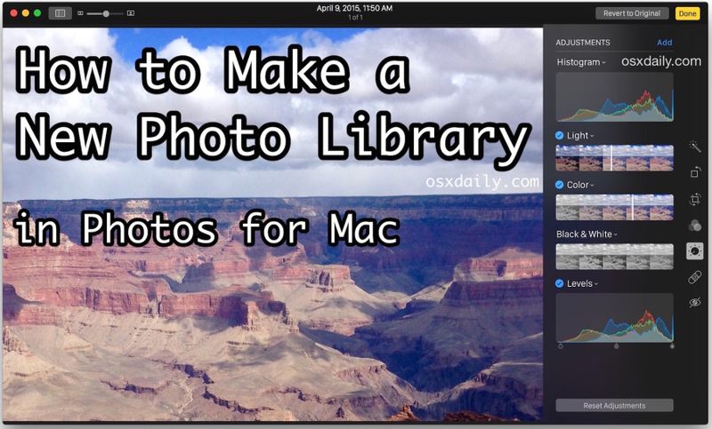 如何在 Mac OS X 的照片中创建一个新的照片库