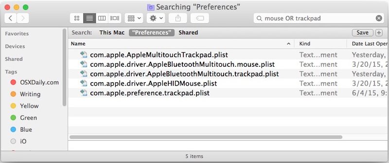 鼠标和触控板首选项在 Mac OS X 中