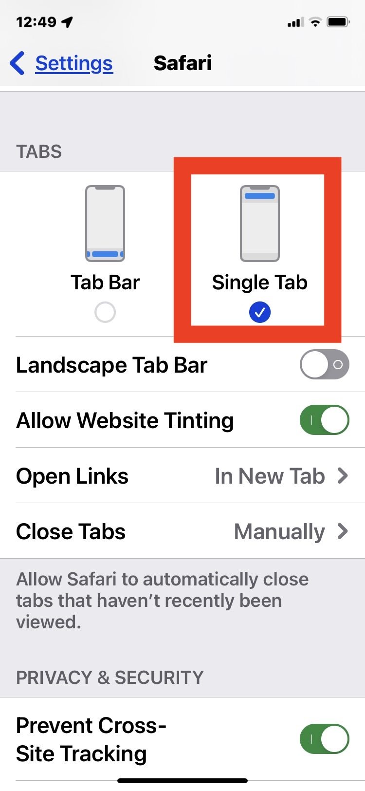 在 iOS 15 中将 Safari 地址栏从底部移动到屏幕顶部