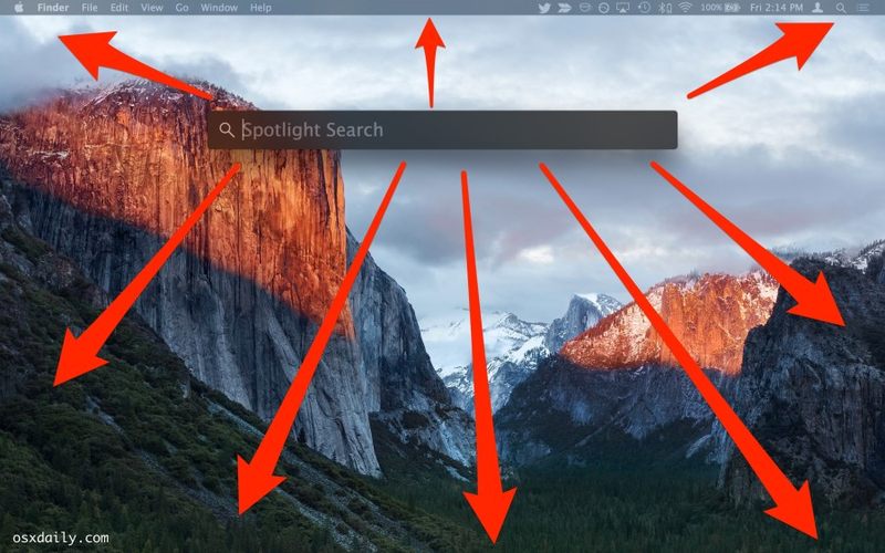 将 Spotlight 搜索窗口移动到任何地方在 Mac OS X 的屏幕上