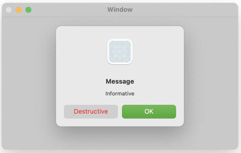 新的 Mac 警报对话框窗口样式