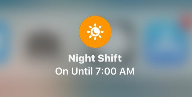 iOS 11 控制中心的 Night Shift 