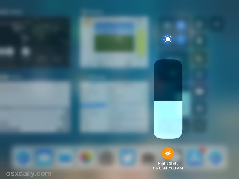 iOS 11 控制中心启用 Night Shift