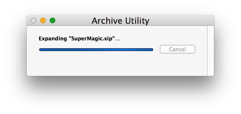 在 Mac 上打开并解压 xip 文件