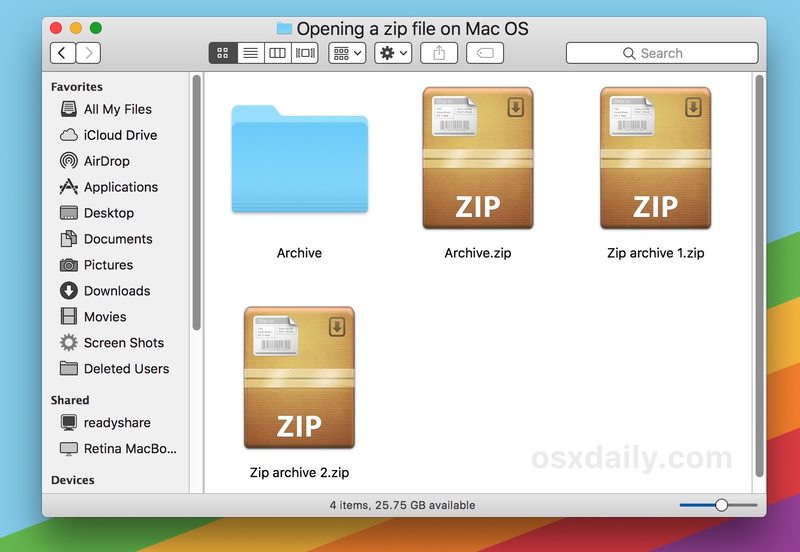 如何在 Mac 上打开 Zip 文件