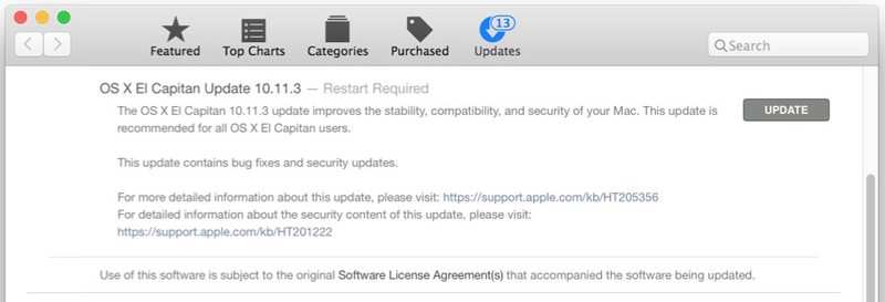 OS X 10.11.3 更新
