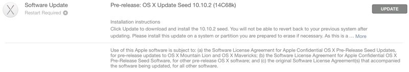 OS X 优胜美地 10.10 .2 测试版 1