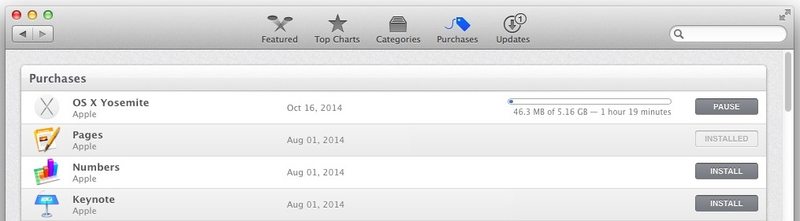 OS X Yosemite 在 App Store 下载