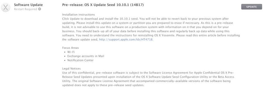 OS X 10.10.1 种子 1