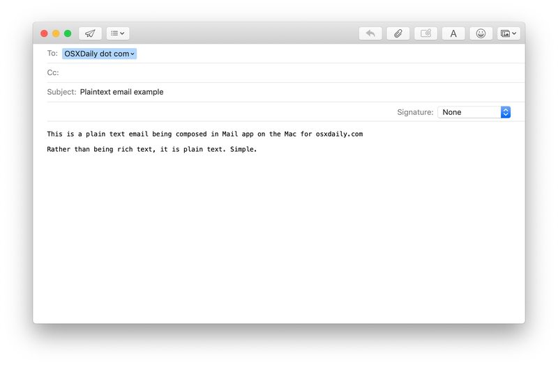 如何在 Mac 上发送纯文本电子邮件