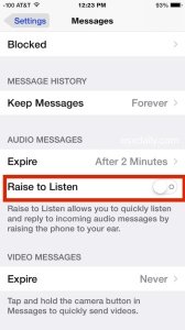 提高收听和提高在 iOS 中回复音频消息