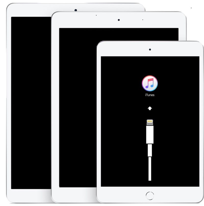 iPad Air 上的恢复模式， iPad、iPad mini 和带主屏幕按钮的 iPad
