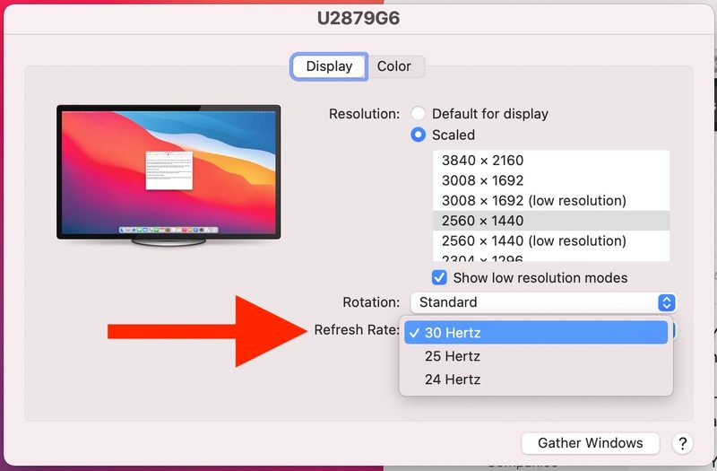 在 Mac 上显示外接显示器的刷新率