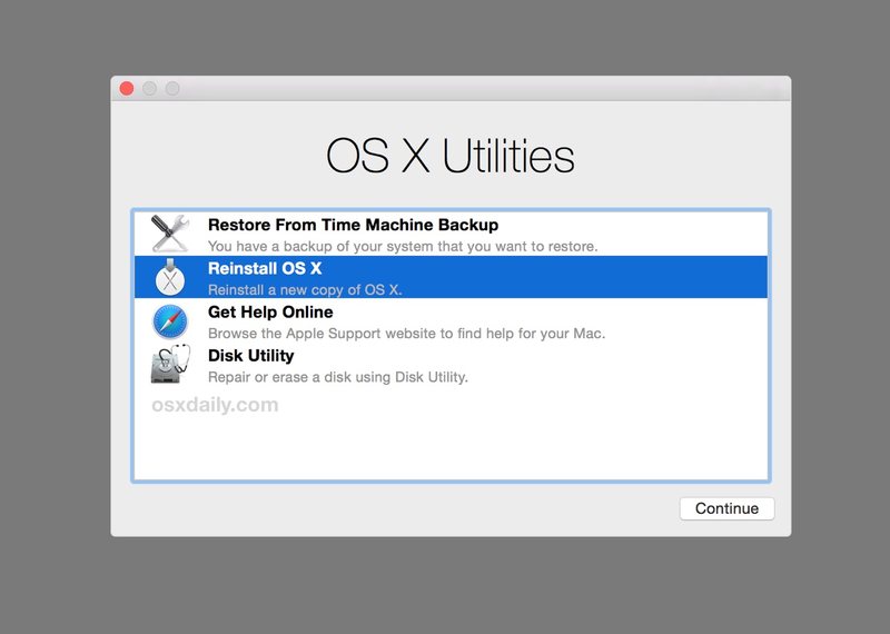 在 Mac 上重新安装 OS X 系统软件
