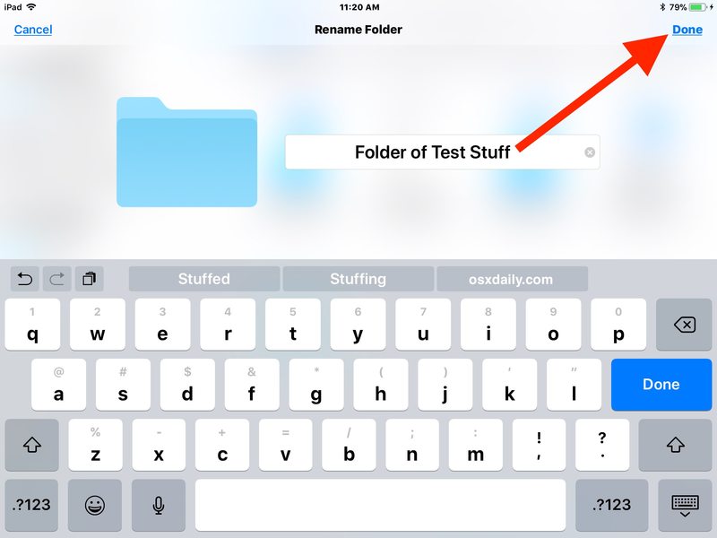 在文件应用程序中重命名文件夹适用于 iOS