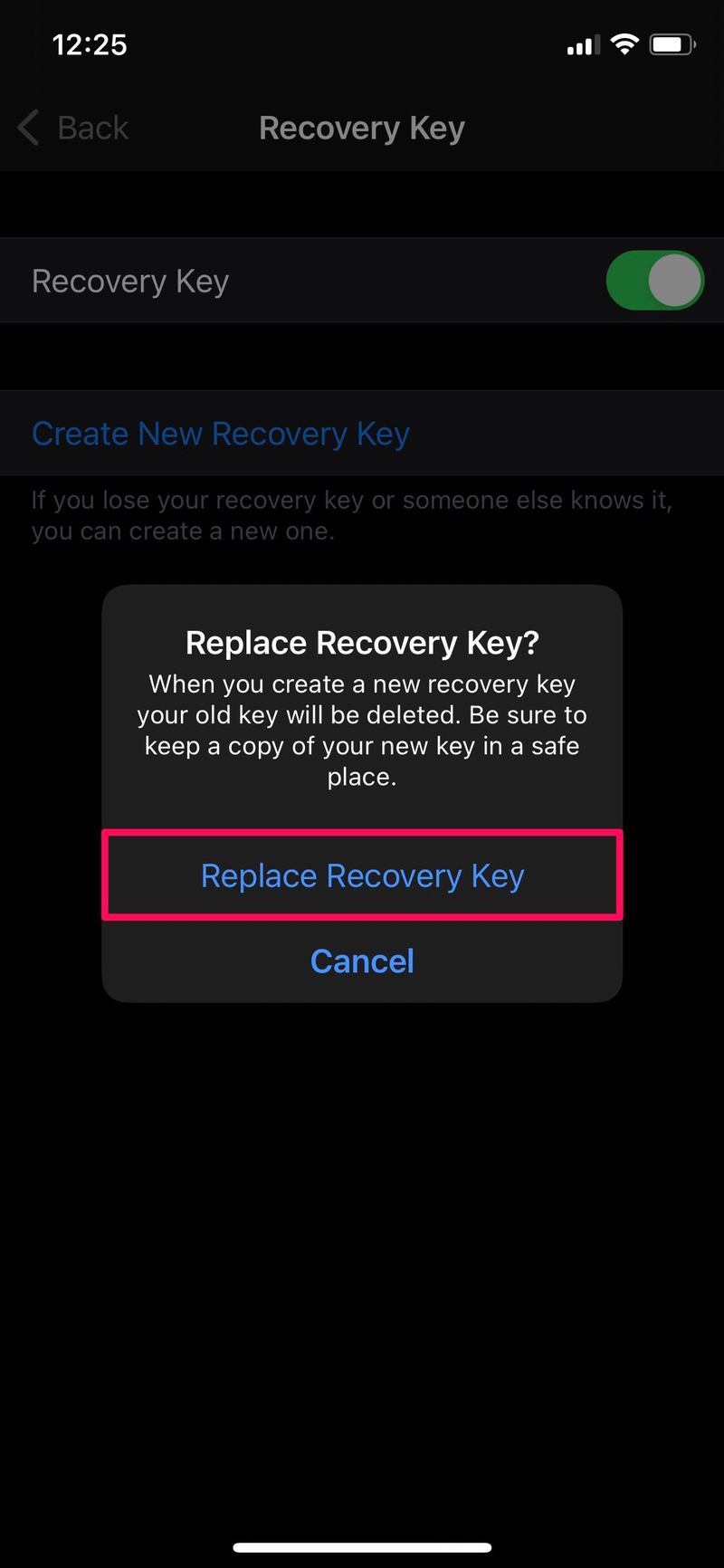 如何在 iPhone 上更换丢失的恢复密钥