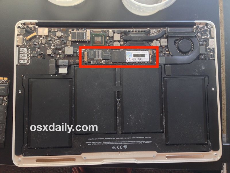安装的 MacBook Air 上更换了 SSD