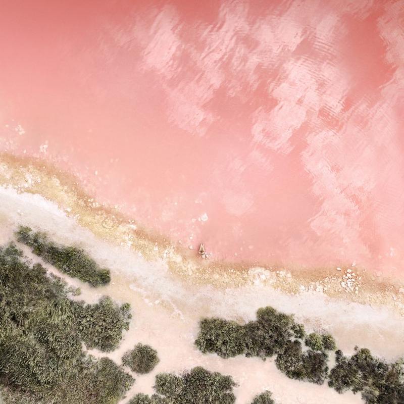 新iOS水壁纸-粉色水