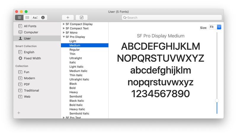 Mac 上安装的旧金山字体